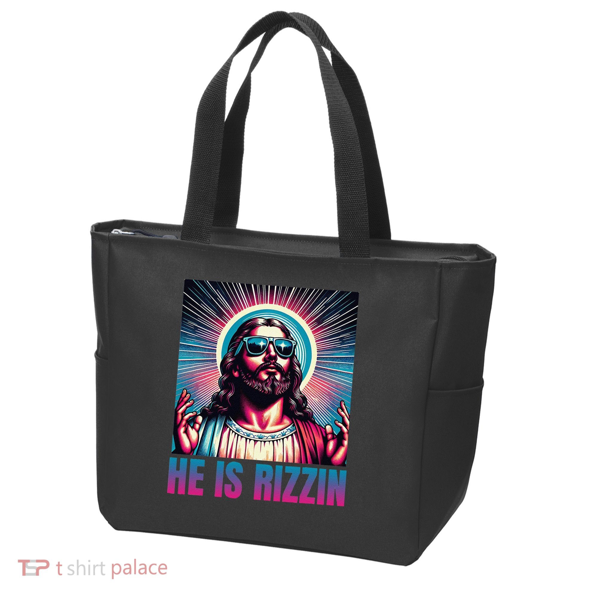 He Is Rizzin Jesus Is Rizzen Tote Bag