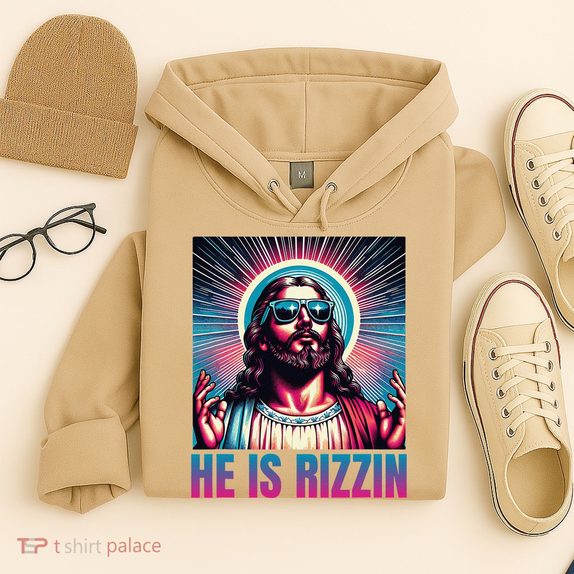 He Is Rizzin Jesus Is Rizzen Hoodie