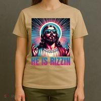 He Is Rizzin Jesus Is Rizzen T-Shirt thumb 4