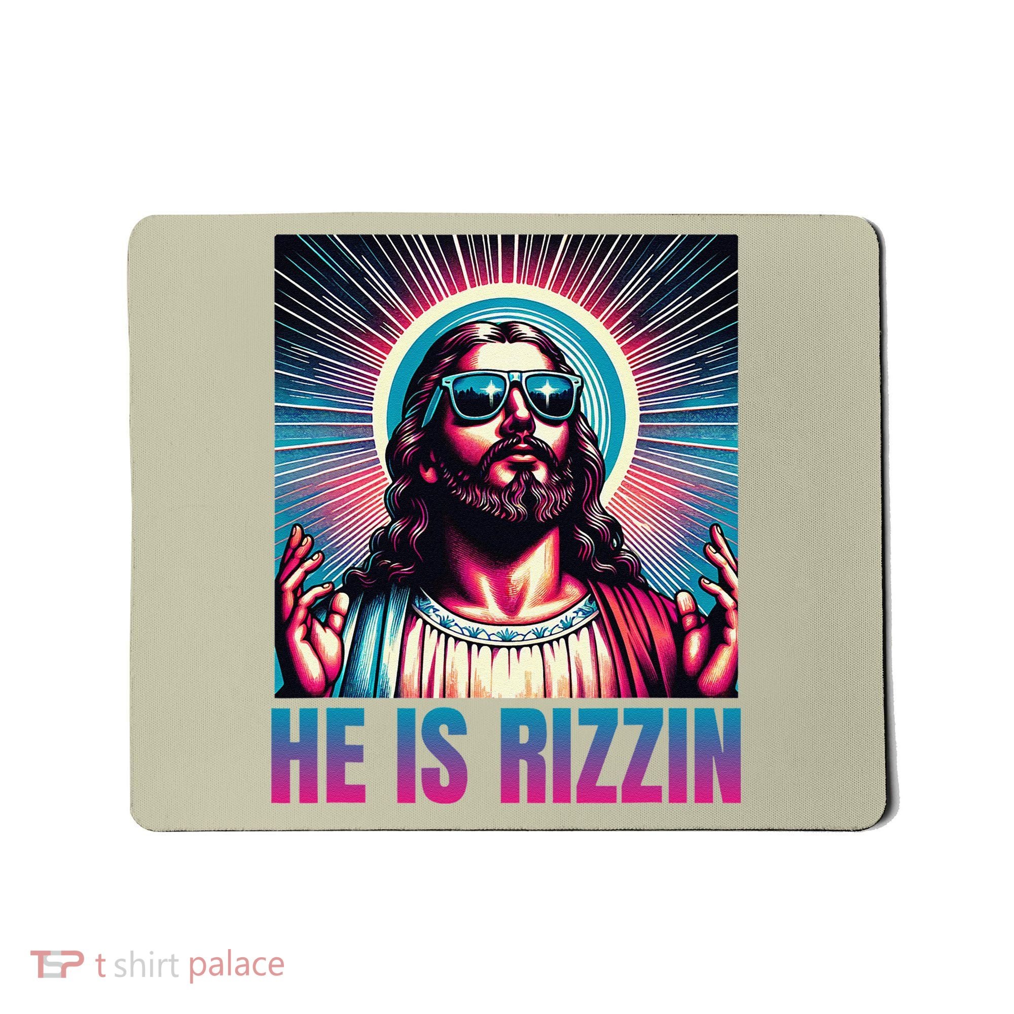 He Is Rizzin Jesus Is Rizzen Mousepad