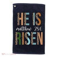 He Is Risen Matthew Bible Verse Golf Towel thumb 0