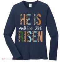 He Is Risen Matthew Bible Verse Women's Long Sleeve Shirt thumb 0