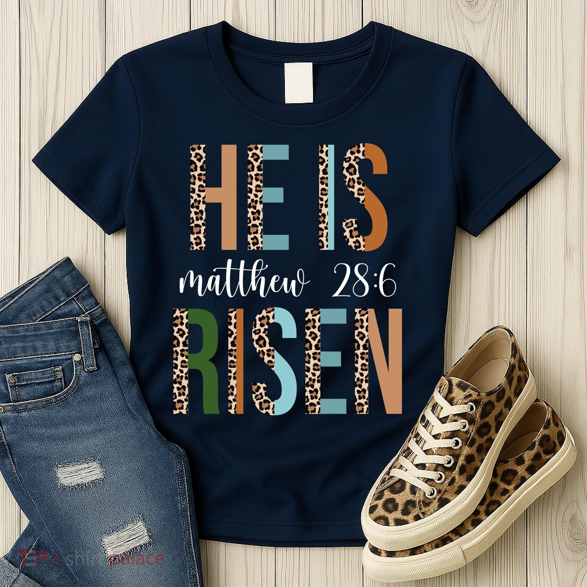 He Is Risen Matthew Bible Verse Women's T-Shirt