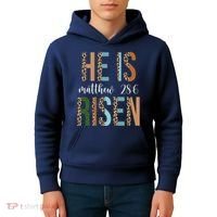 He Is Risen Matthew Bible Verse Kids Hoodie thumb 4