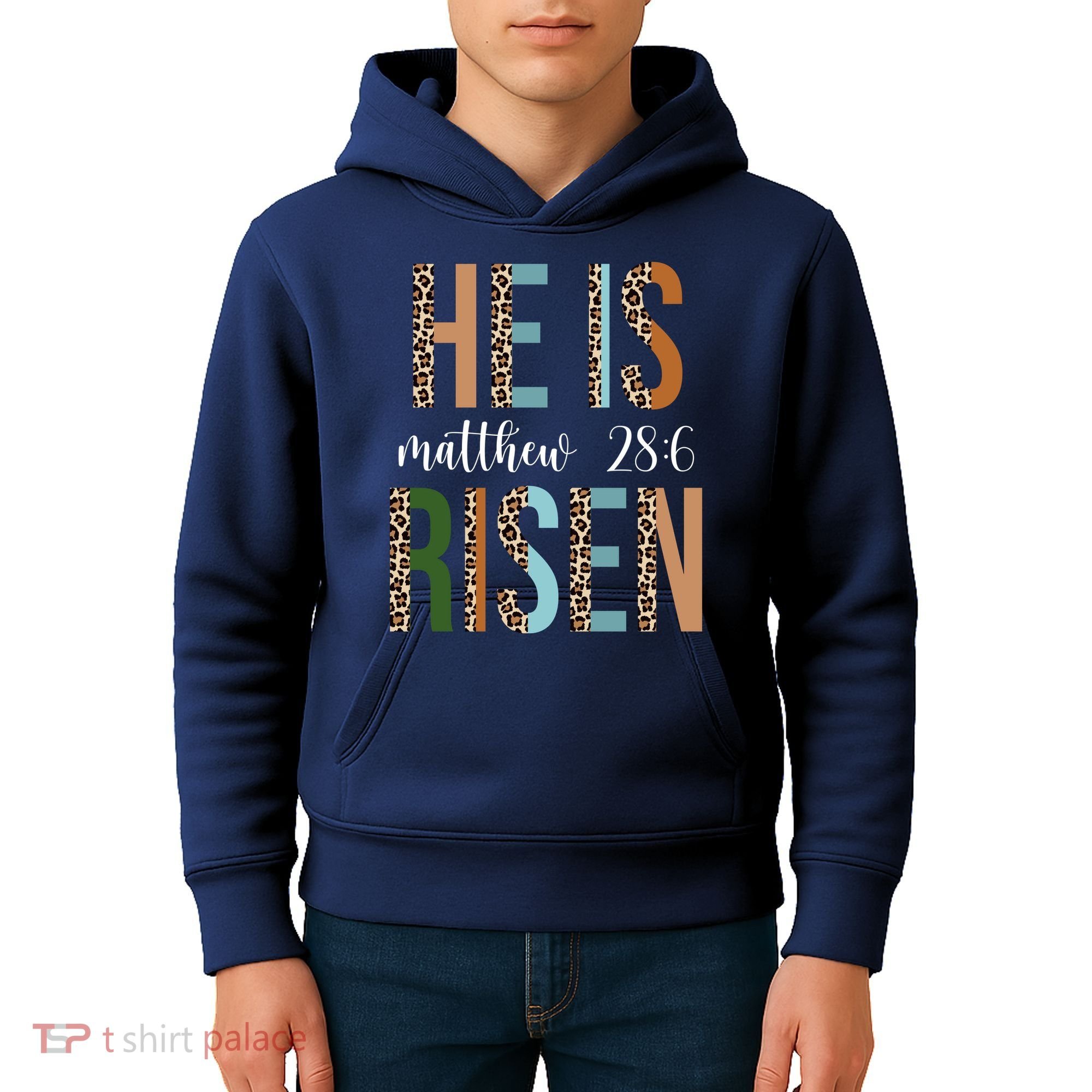 He Is Risen Matthew Bible Verse Kids Hoodie