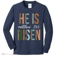 He Is Risen Matthew Bible Verse Kids Long Sleeve Shirt thumb 0