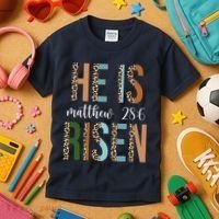 He Is Risen Matthew Bible Verse Kids T-Shirt thumb 3