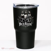 He Is Rizzin' Drummer Jesus Rocks Tumbler thumb 0