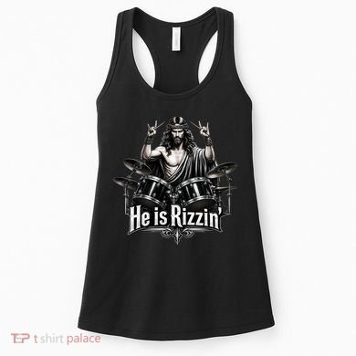 He Is Rizzin' Drummer Jesus Rocks Women's Tank Top