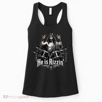 He Is Rizzin' Drummer Jesus Rocks Women's Tank Top thumb 0