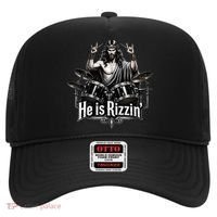 He Is Rizzin' Drummer Jesus Rocks Hat thumb 0