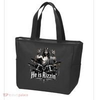 He Is Rizzin' Drummer Jesus Rocks Tote Bag thumb 3