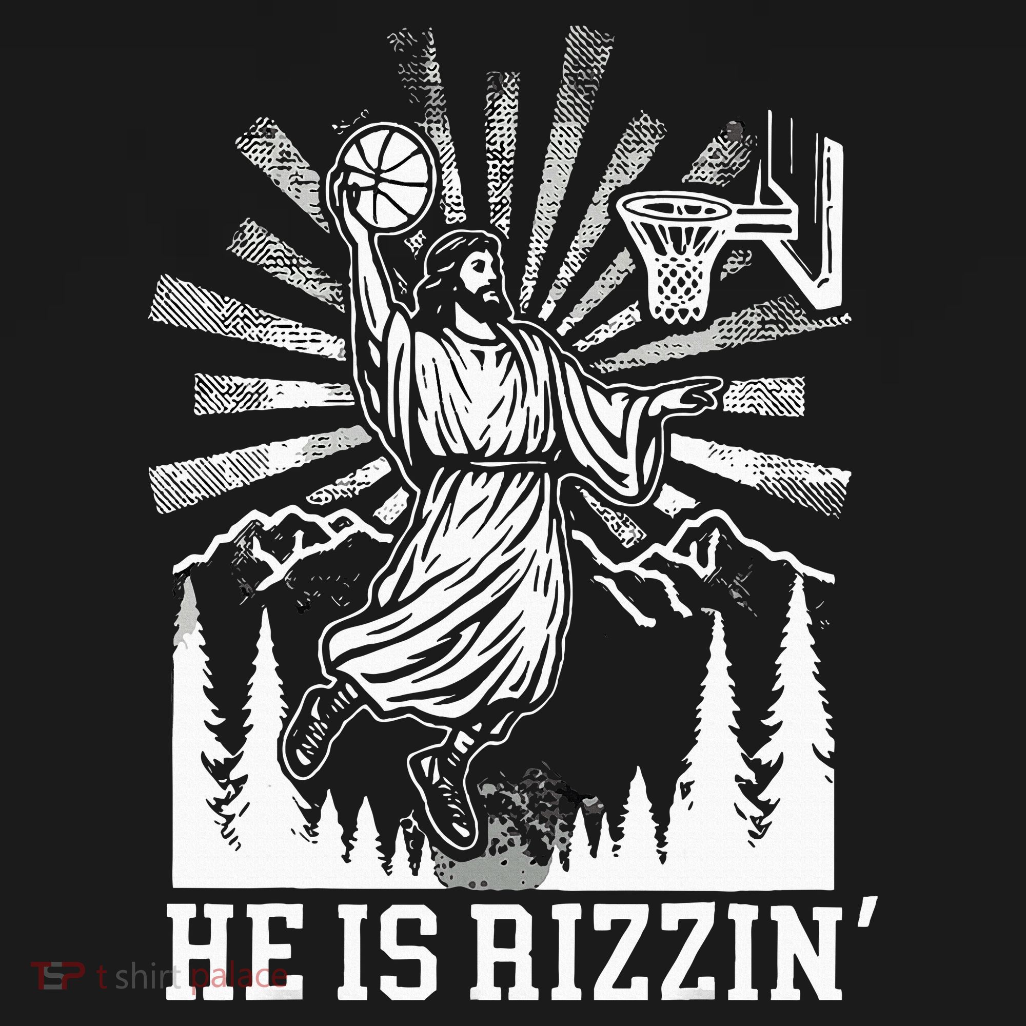 He Is Rizzin Funny Jesus Basketball Christian Religious Women's Tank Top