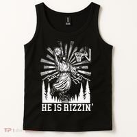 He Is Rizzin Funny Jesus Basketball Christian Religious Tank Top thumb 2