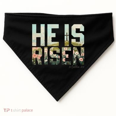 He Is Risen Boho Easter Christian Jesus Gift USA-Made Doggie Bandana