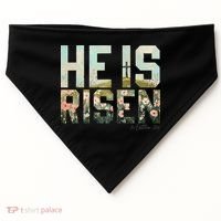 He Is Risen Boho Easter Christian Jesus Gift USA-Made Doggie Bandana thumb 0