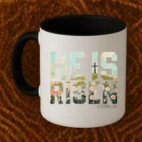 He Is Risen Boho Easter Christian Jesus Gift Coffee Mug thumb 2