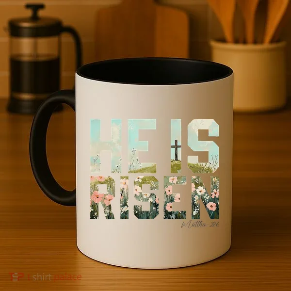 He Is Risen Boho Easter Christian Jesus Gift Coffee Mug