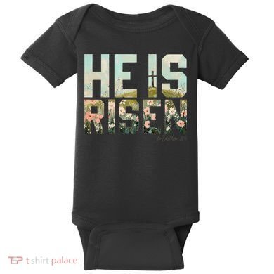 He Is Risen Boho Easter Christian Jesus Gift Baby Bodysuit