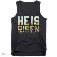 He Is Risen Boho Easter Christian Jesus Gift Tank Top thumb 0