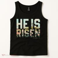 He Is Risen Boho Easter Christian Jesus Gift Tank Top thumb 2