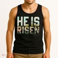 He Is Risen Boho Easter Christian Jesus Gift Tank Top thumb 3