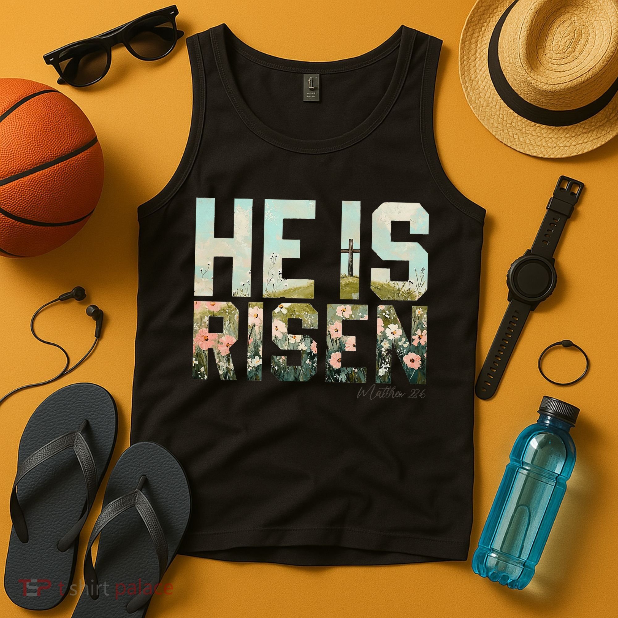 He Is Risen Boho Easter Christian Jesus Gift Tank Top