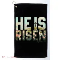He Is Risen Boho Easter Christian Jesus Gift Golf Towel thumb 0
