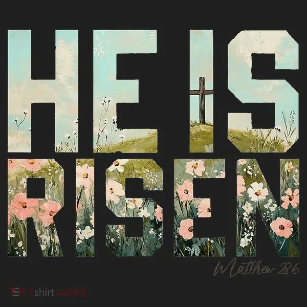 He Is Risen Boho Easter Christian Jesus Gift Golf Towel