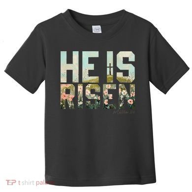 He Is Risen Boho Easter Christian Jesus Gift Toddler T-Shirt