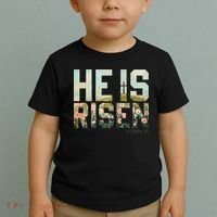 He Is Risen Boho Easter Christian Jesus Gift Toddler T-Shirt thumb 2
