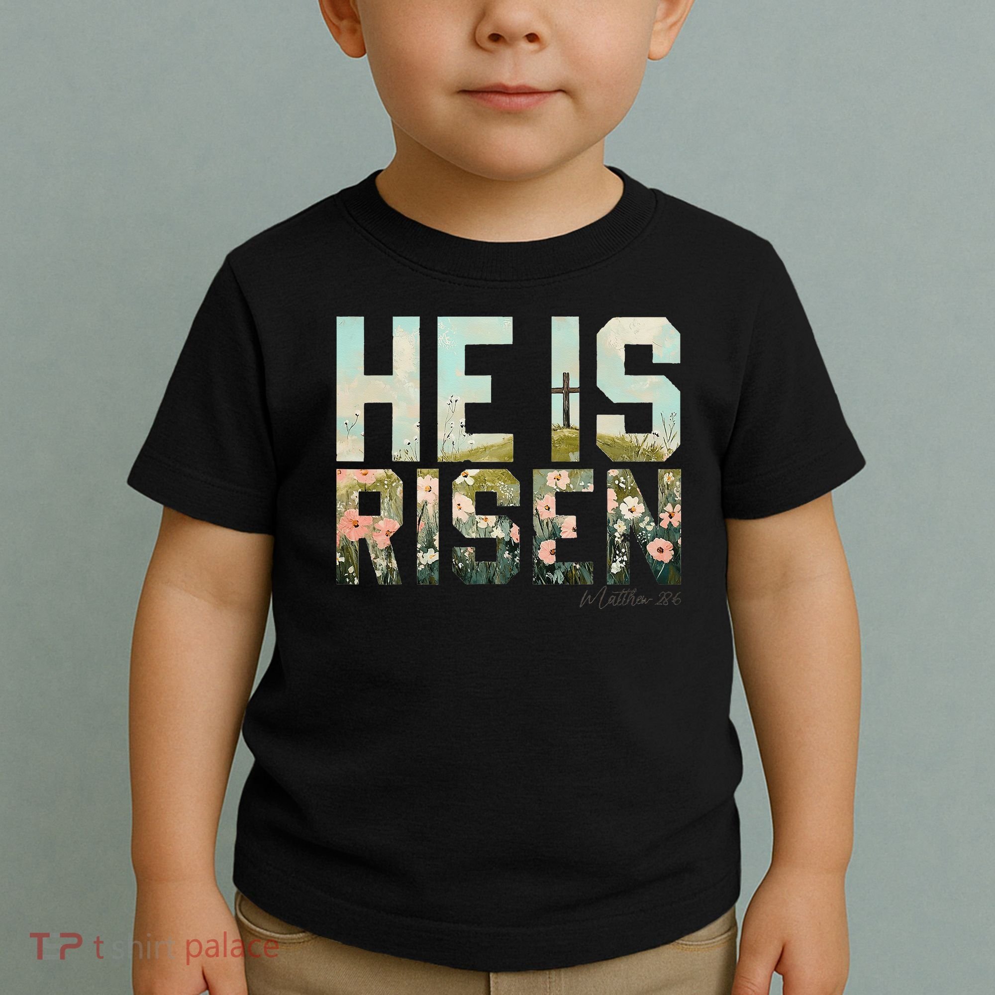 He Is Risen Boho Easter Christian Jesus Gift Toddler T-Shirt