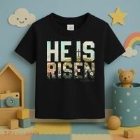 He Is Risen Boho Easter Christian Jesus Gift Toddler T-Shirt thumb 3