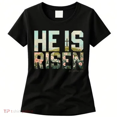 He Is Risen Boho Easter Christian Jesus Gift Women's T-Shirt