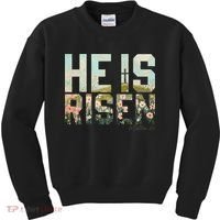 He Is Risen Boho Easter Christian Jesus Gift Kids Sweatshirt thumb 0