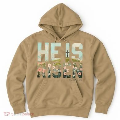 He Is Risen Boho Easter Christian Jesus Gift Hoodie