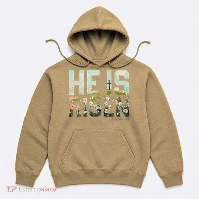 He Is Risen Boho Easter Christian Jesus Gift Hoodie