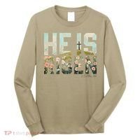 He Is Risen Boho Easter Christian Jesus Gift Long Sleeve Shirt thumb 0