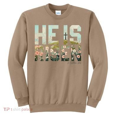 He Is Risen Boho Easter Christian Jesus Gift Sweatshirt