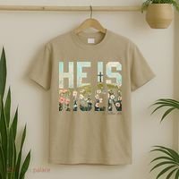 He Is Risen Boho Easter Christian Jesus Gift T-Shirt thumb 2