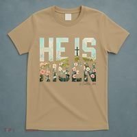 He Is Risen Boho Easter Christian Jesus Gift T-Shirt thumb 5