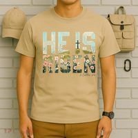 He Is Risen Boho Easter Christian Jesus Gift T-Shirt thumb 6