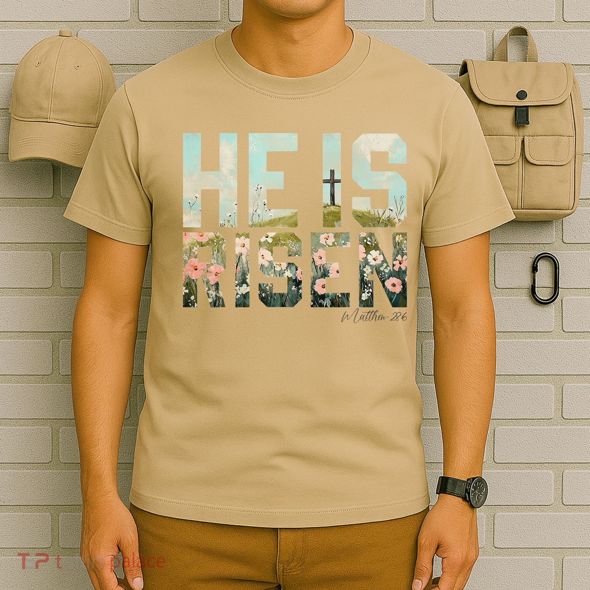 He Is Risen Boho Easter Christian Jesus Gift T-Shirt