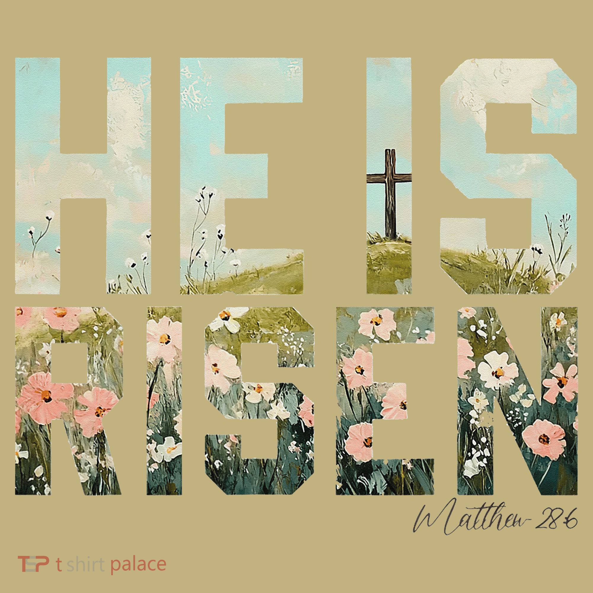 He Is Risen Boho Easter Christian Jesus Gift Polo