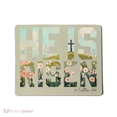 He Is Risen Boho Easter Christian Jesus Gift Mousepad