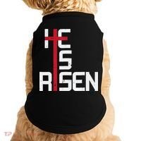 He Is Risen Cross Jesus Easter Christian Religious Men Teens Doggie Tank thumb 0