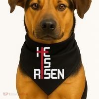 He Is Risen Cross Jesus Easter Christian Religious Men Teens USA-Made Doggie Bandana thumb 1
