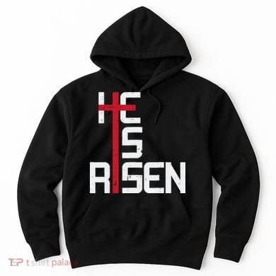 He Is Risen Cross Jesus Easter Christian Religious Men Teens Hoodie