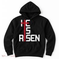 He Is Risen Cross Jesus Easter Christian Religious Men Teens Hoodie thumb 0