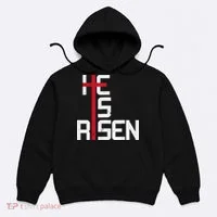 He Is Risen Cross Jesus Easter Christian Religious Men Teens Hoodie thumb 0